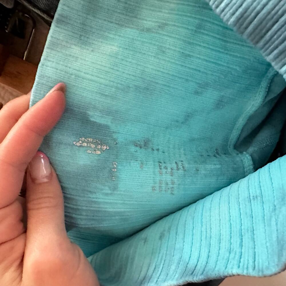 Free People Good Karma Tie Dye Yoga Leggings in Blue Peacock - Picture 8 of 8